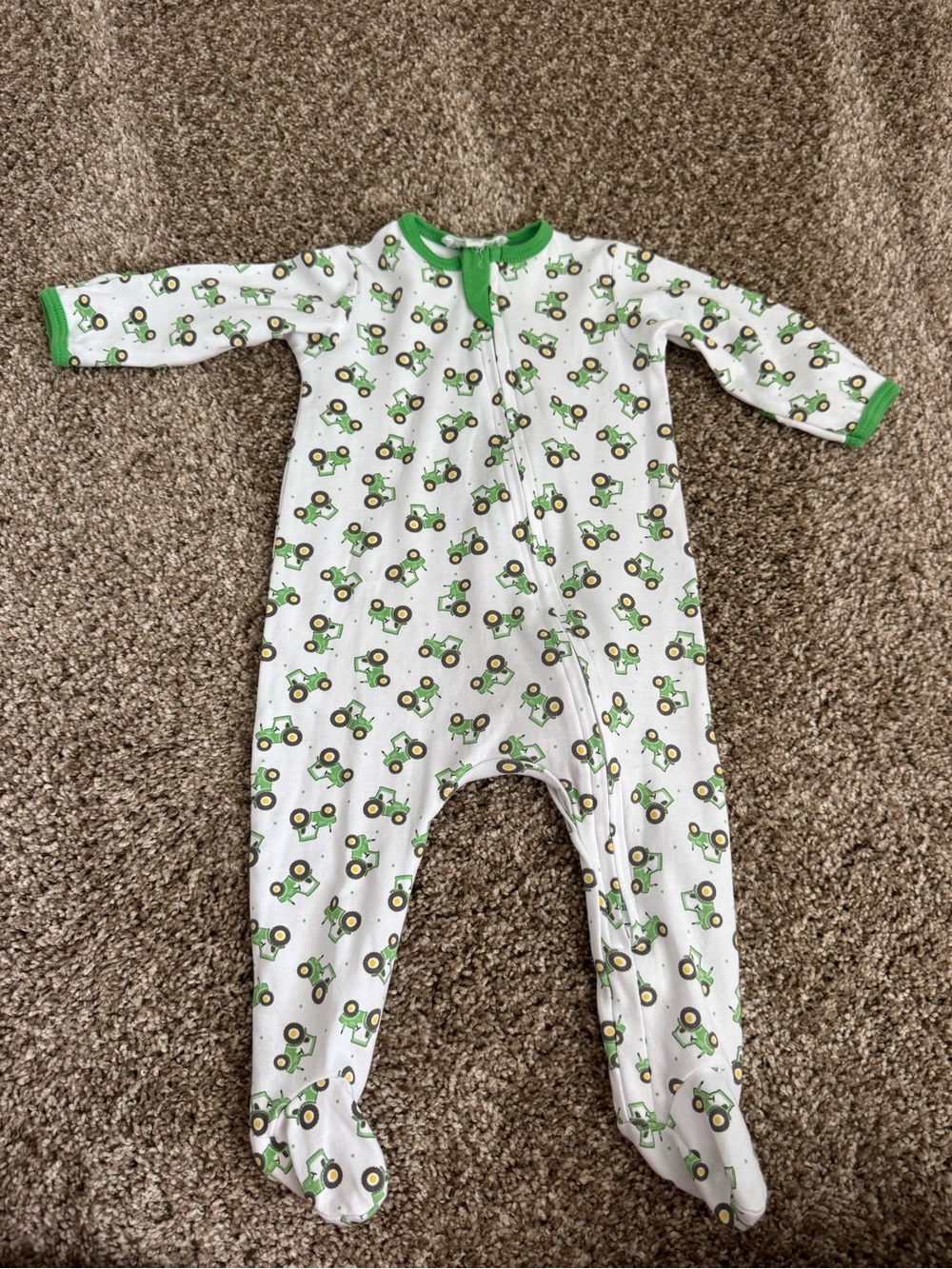 Tractor Print Footed One-Piece Pajamas